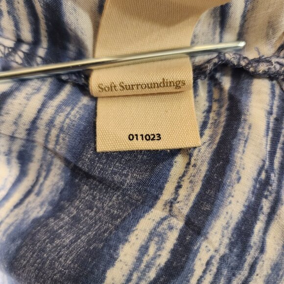 Soft Surroundings Striped Button-Up Long-Sleeve Classic Layering Top Sz. L - Picture 10 of 10